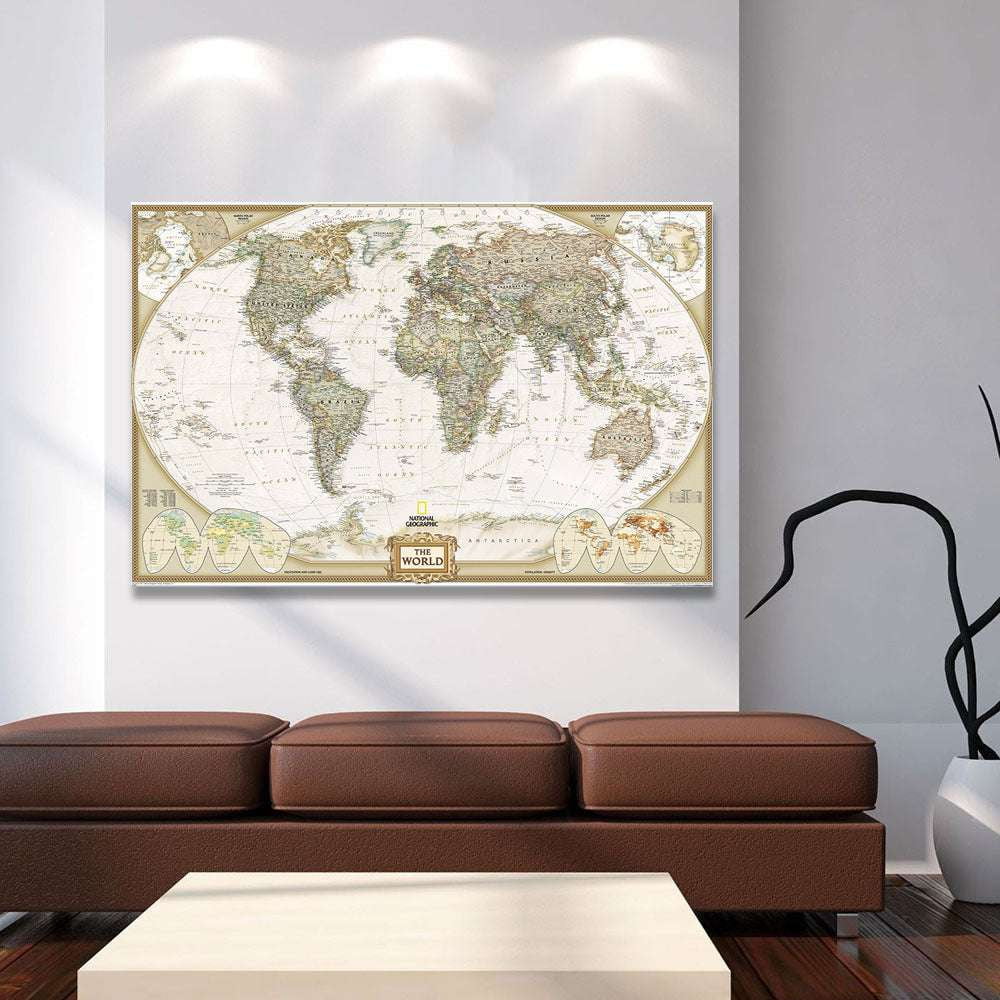 Canvas Map Decor, Living Room Maps, World Map Artwork - available at Sparq Mart