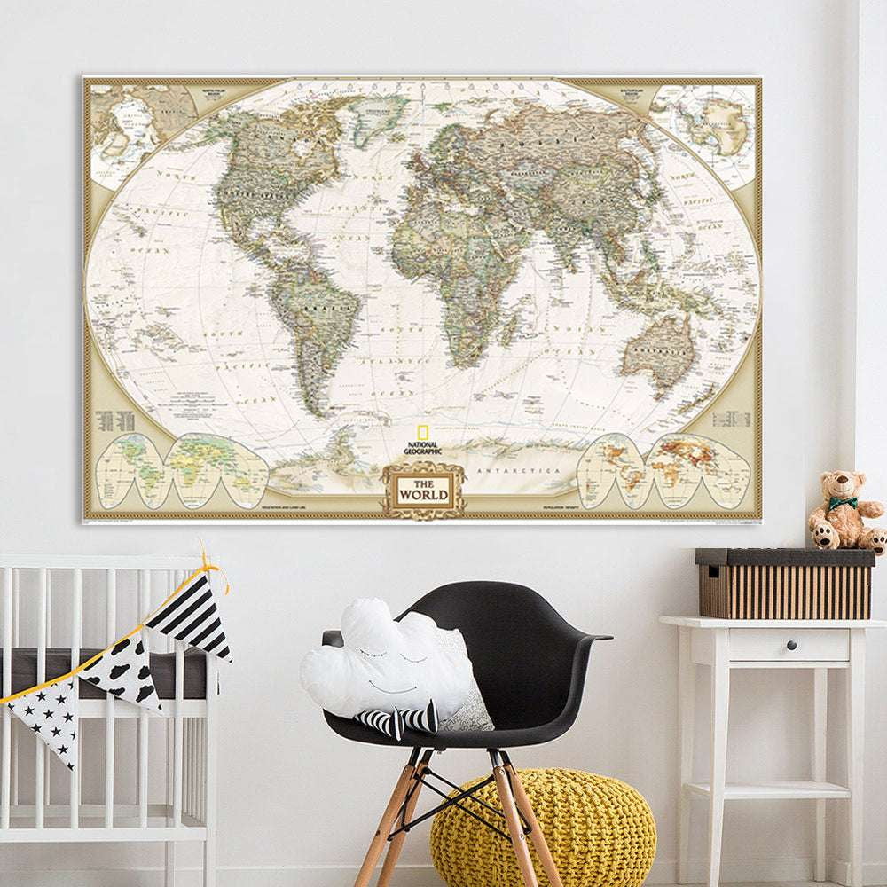 Canvas Map Decor, Living Room Maps, World Map Artwork - available at Sparq Mart